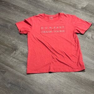 ASICS Men’s “ Run Fast Train Hard” Red Graphic T-Shirt
